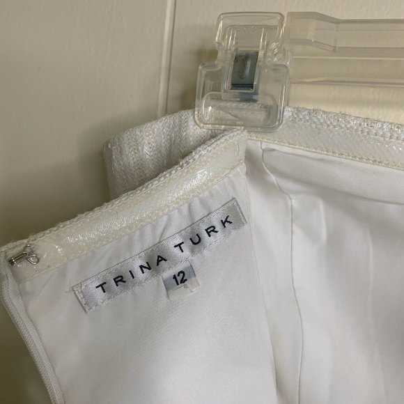 TRINA TURK Sweetheart Strapless Blouse Cream Sz 12 - Picture 7 of 9